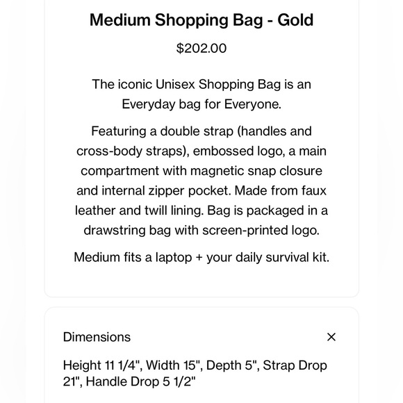 Telfar Rose Gold MED Shopping Bag - Picture 8 of 8